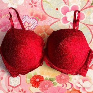 Smart & Sexy Red Underwired Bra 40DD Push Up Bra 85046 Signature Floral Lace Bra
